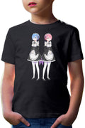 Tricou copii Re Zero REM RAM Demon Siblings Horns Power Tribe