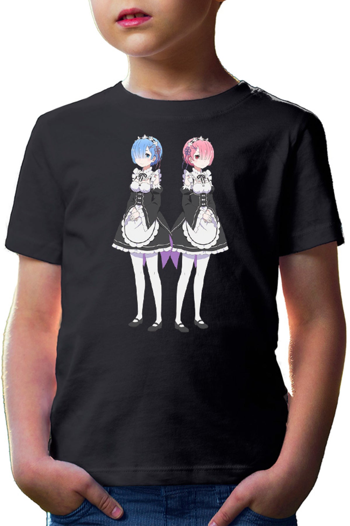 Tricou copii Re Zero REM RAM Demon Siblings Horns Power Tribe