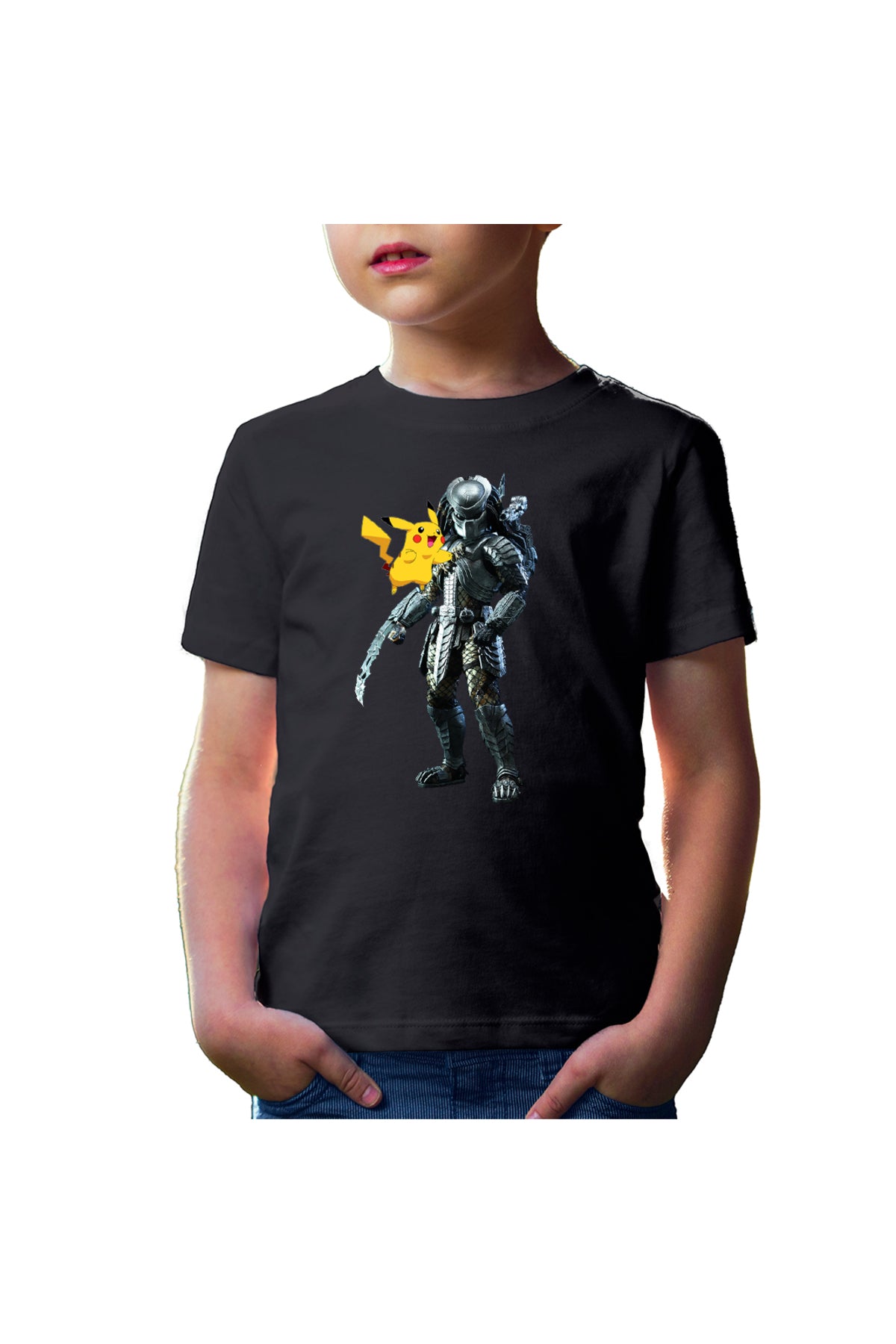 Tricou copii Predator Vs Alien Pikachu Pokemon Mania