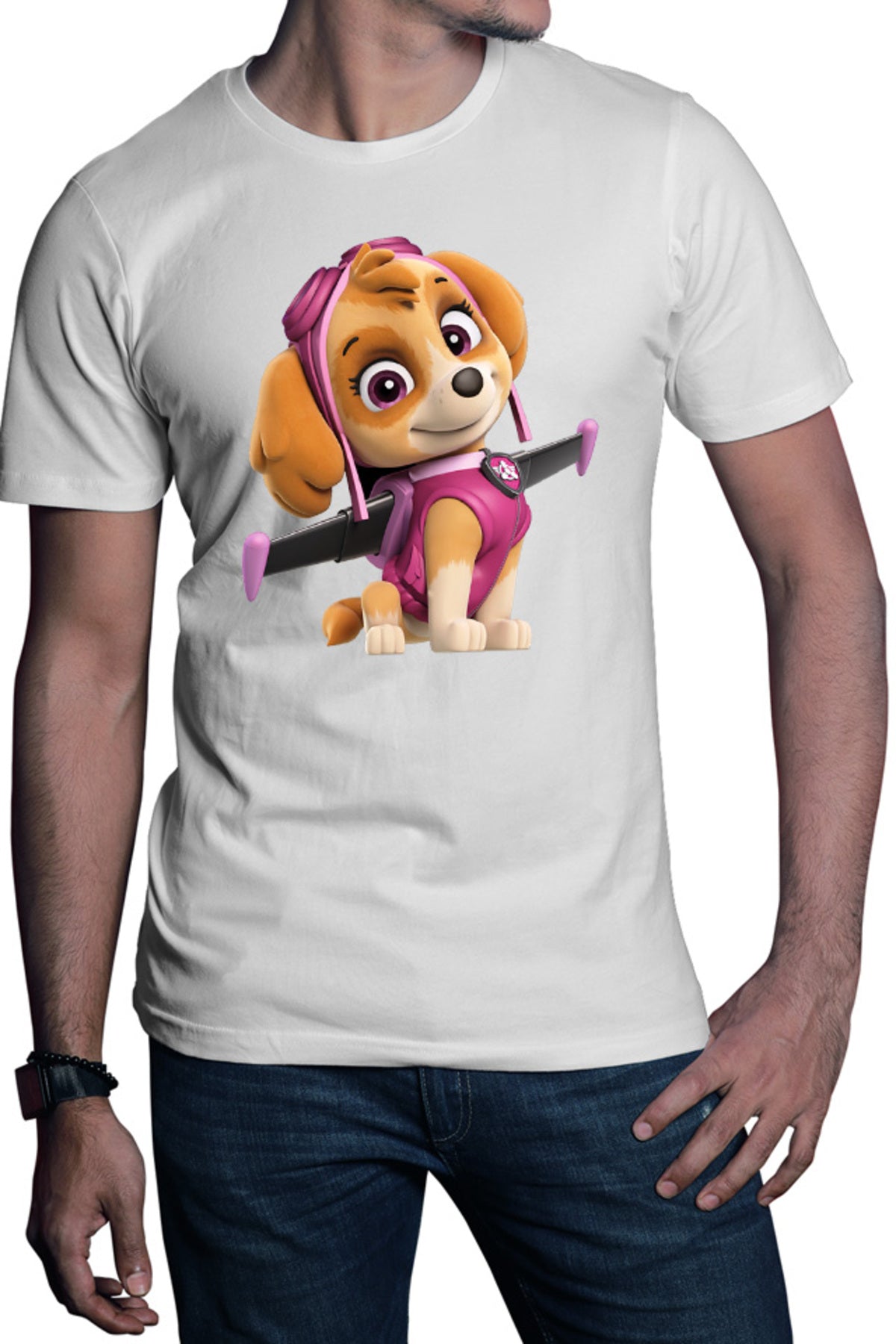 Tricou barbati Paw Patrol Skye Illustration Cockapoo Puppy