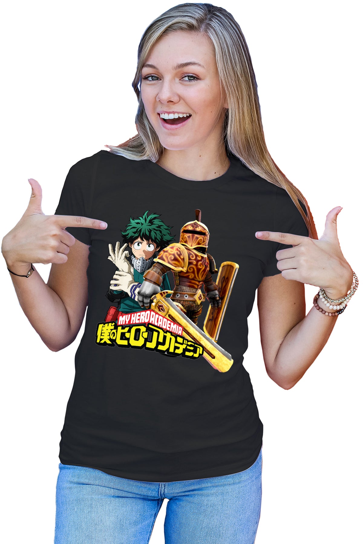 Tricou dama Roblox Knight My Hero Academia Deku Anime