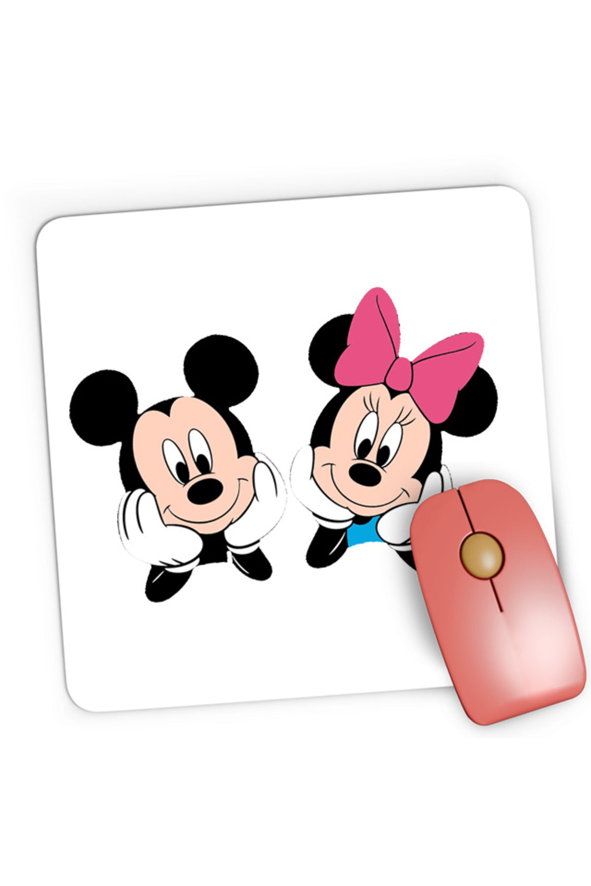 Mousepad Gaming Mickey Mouse Minnie Couple Love Cute, 21x19 cm