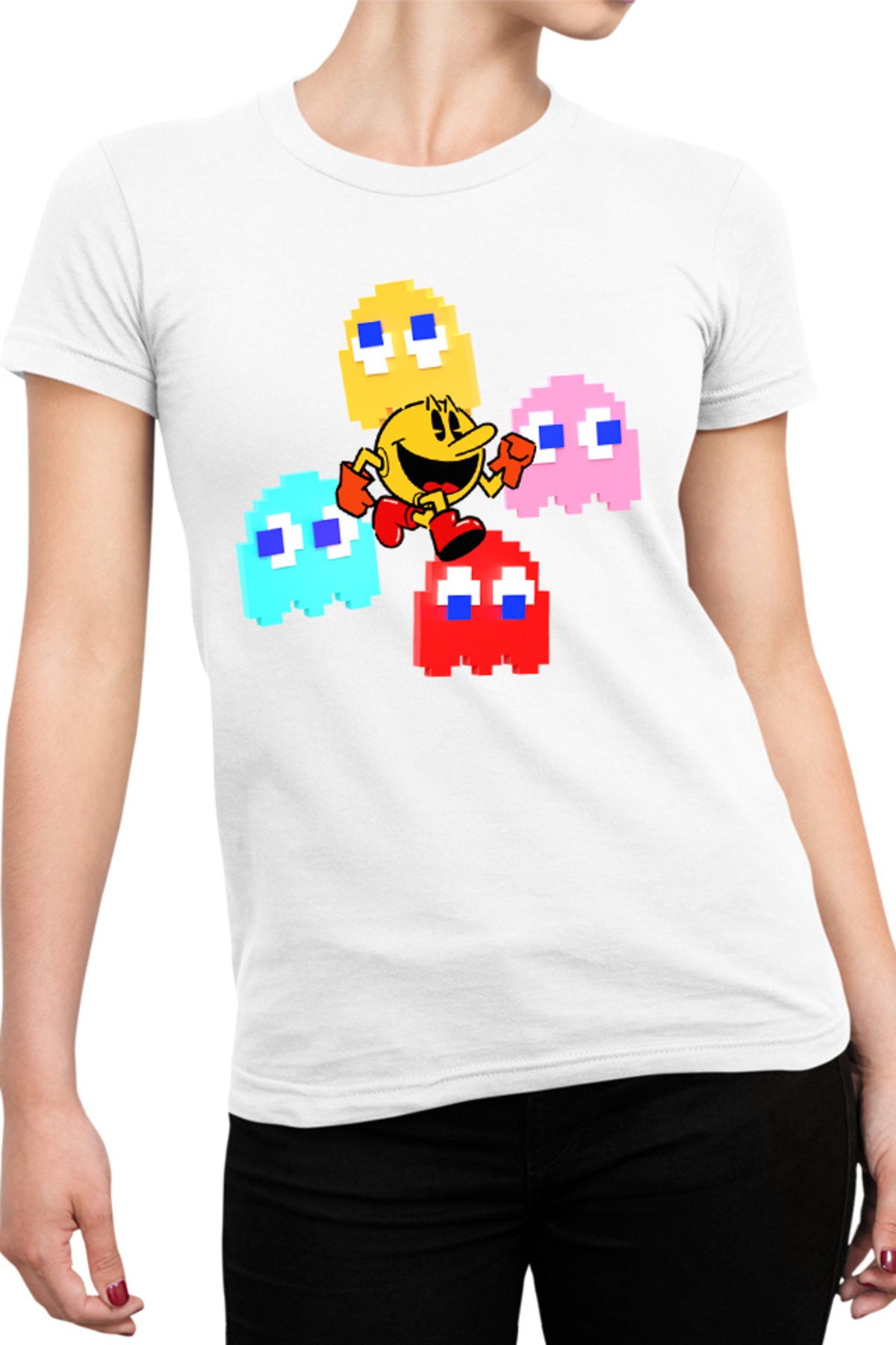 Tricou dama Pac Man Ghosts Powerful Arcade Japanese