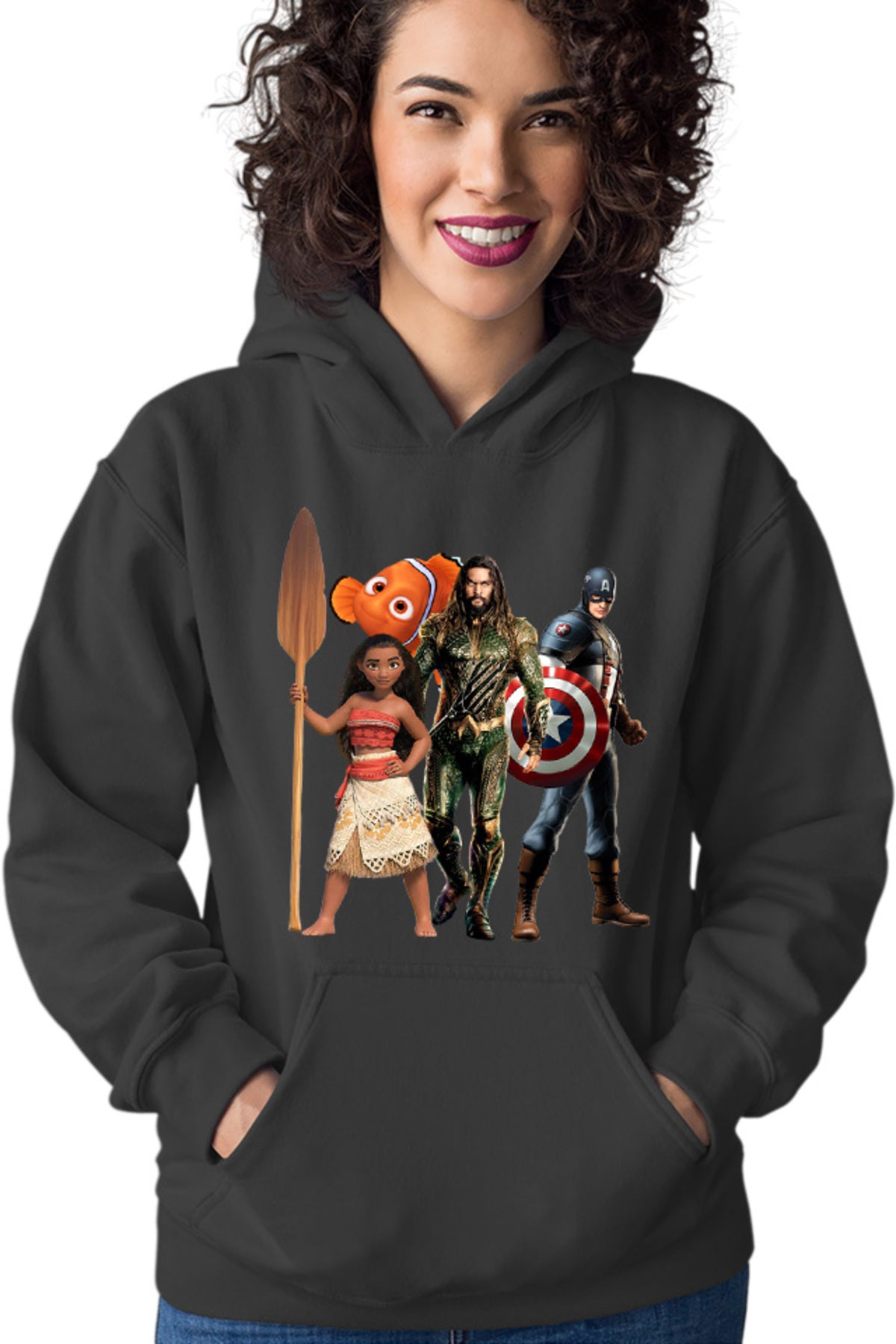 Hanorac dama Aquaman Moana Destiny Captain America Nemo Fish Cut