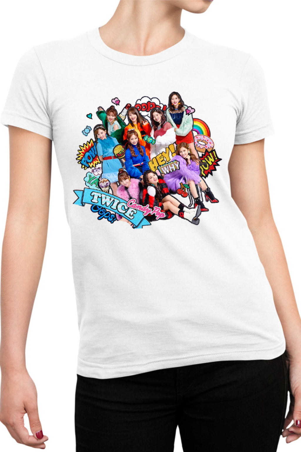 Tricou dama Twice Cartoon WOW Concept Jeongyeon Japan