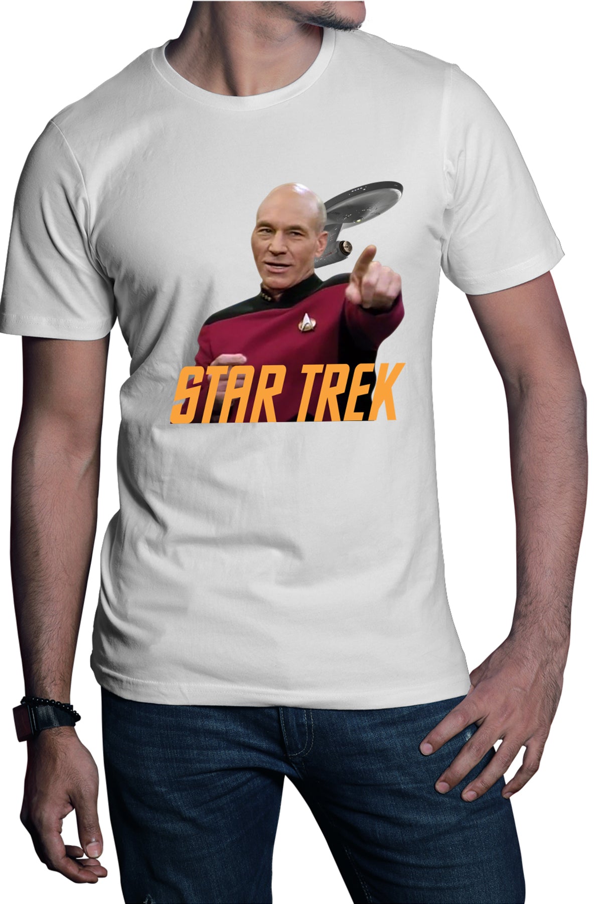 Tricou barbati Star Trek Jean-Luc Picard Voyager Starship