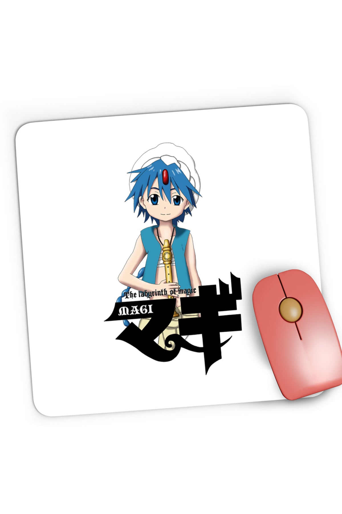 Mousepad Gaming Magi The Labyrinth of Magic Alladin Flute Logo, 21x19 cm