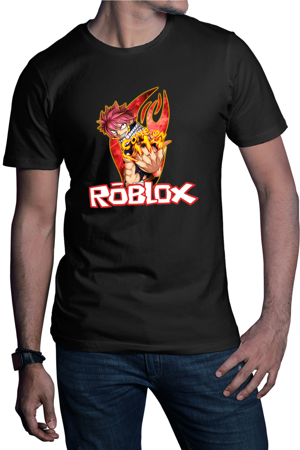 Tricou barbati Fairy Tail Natsu Roblox Studio Creator