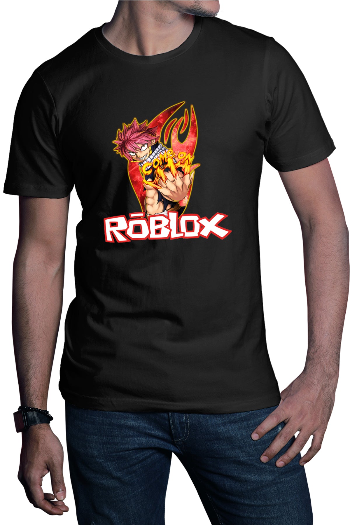 Tricou barbati Fairy Tail Natsu Roblox Studio Creator