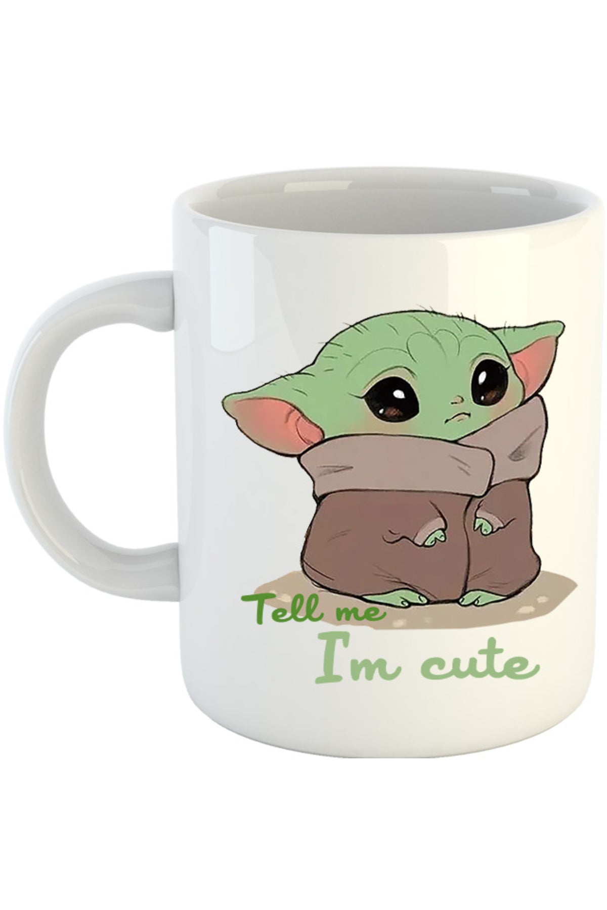 Cana Baby Yoda Angry Cute Mondorian, alba, 330 ml