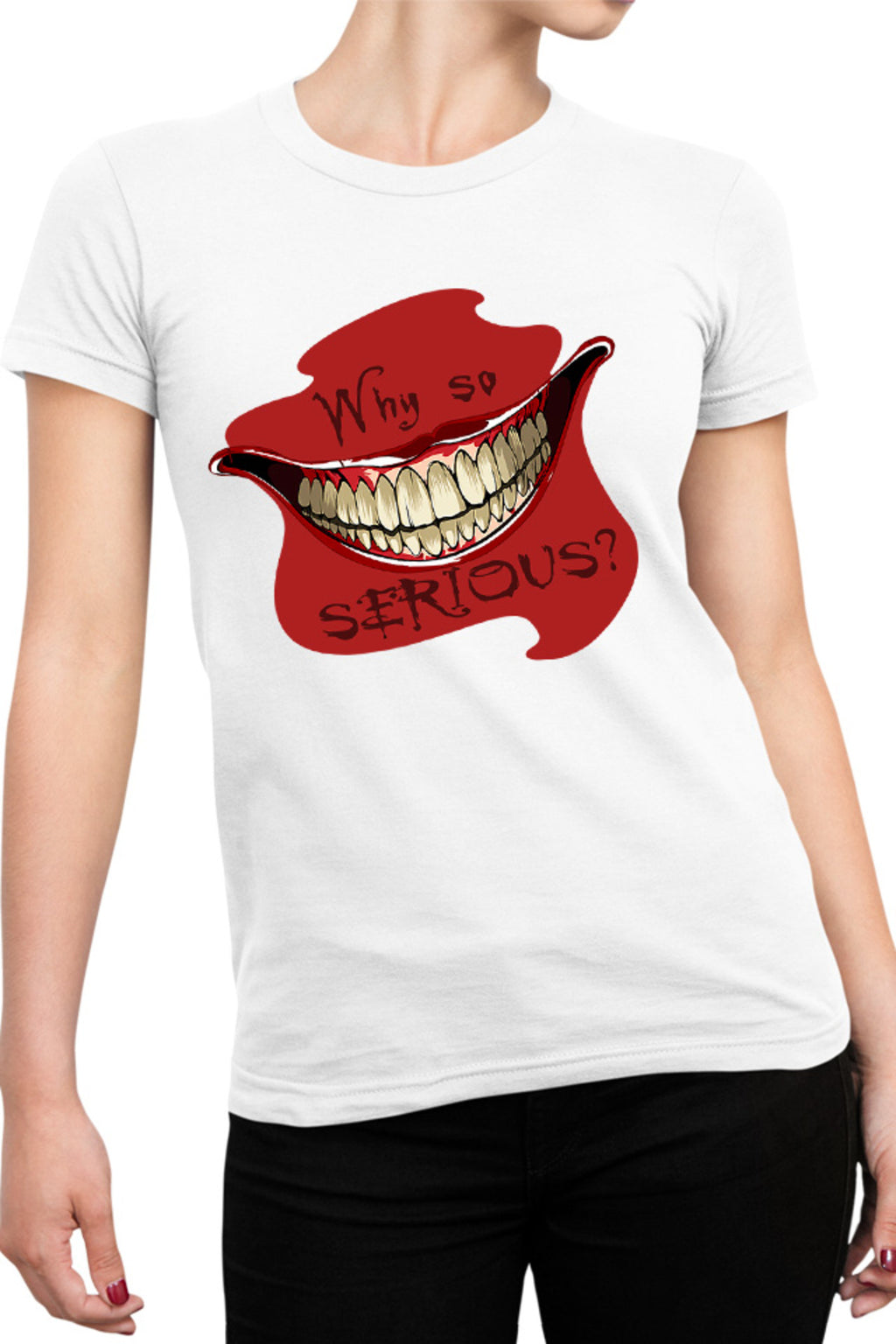 Tricou dama Joker Why Serious Smile Horror