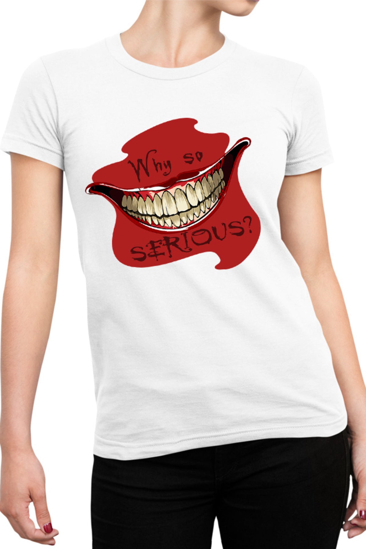 Tricou dama Joker Why Serious Smile Horror