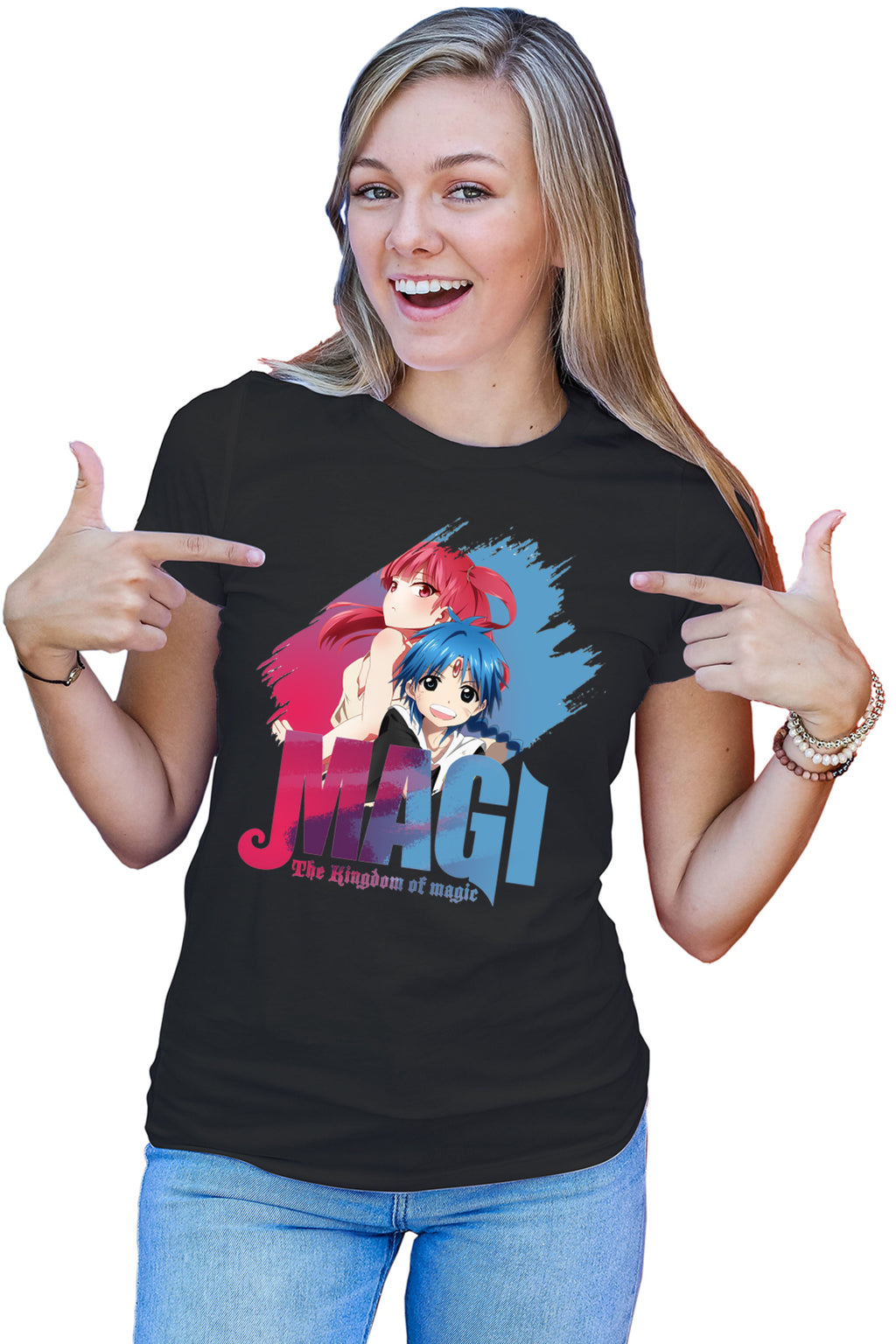 Tricou dama Magi The Labyrinth of Magic Morgiana Alladin Brush Logo