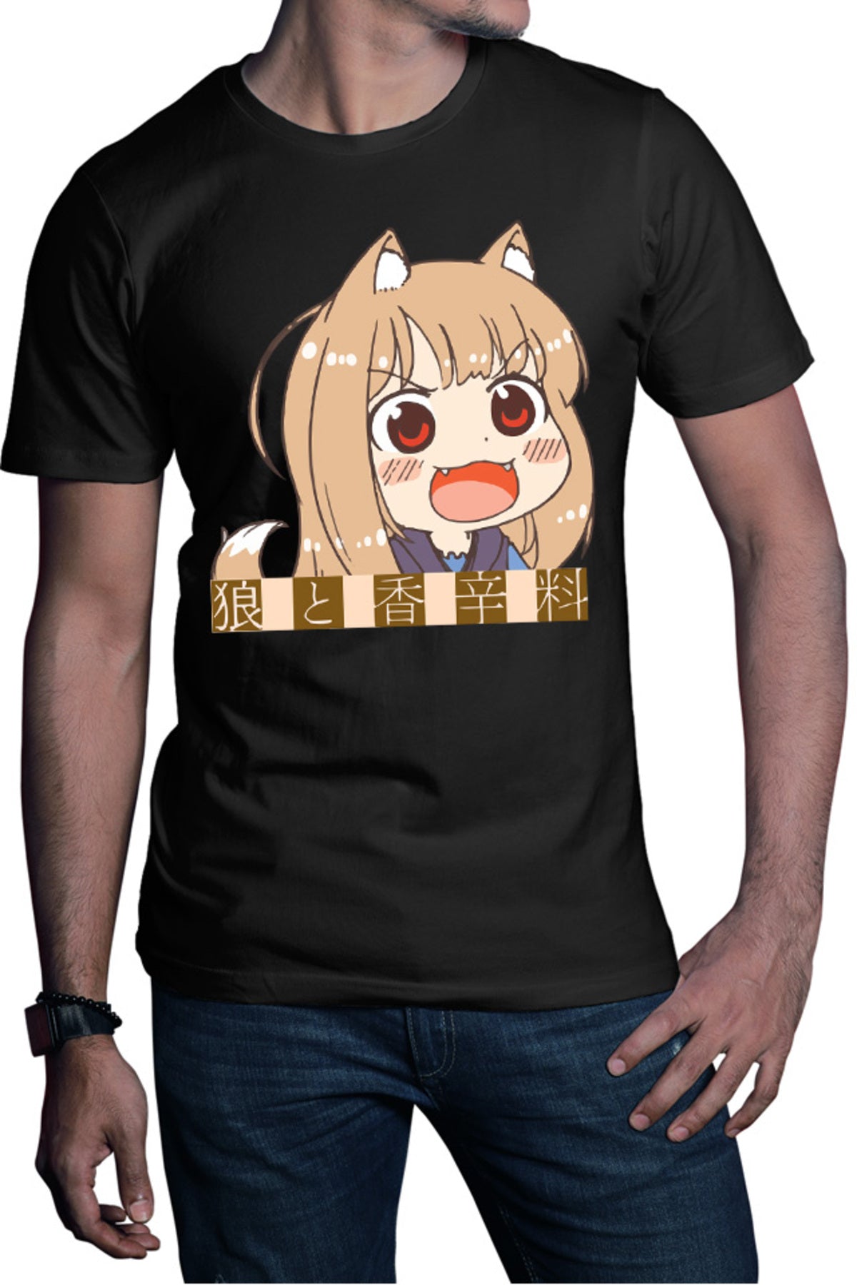 Tricou barbati Spice And Wolf Chibi Holo Supernatural