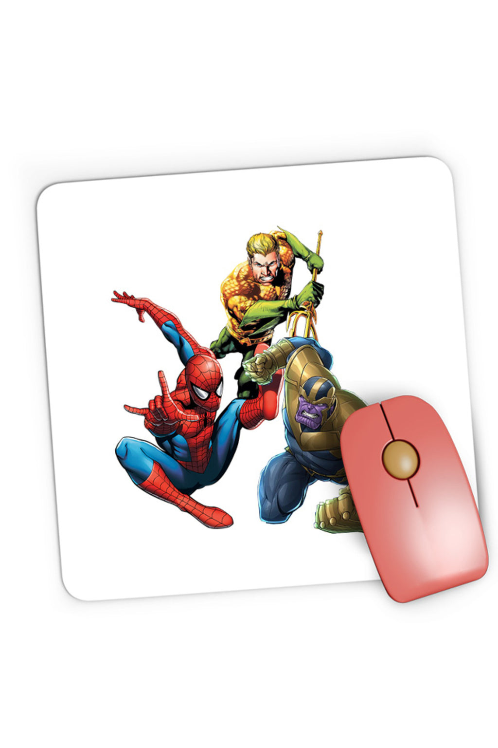 Mousepad Gaming Spiderman Aquaman Thanos Save Earth, 21x19 cm