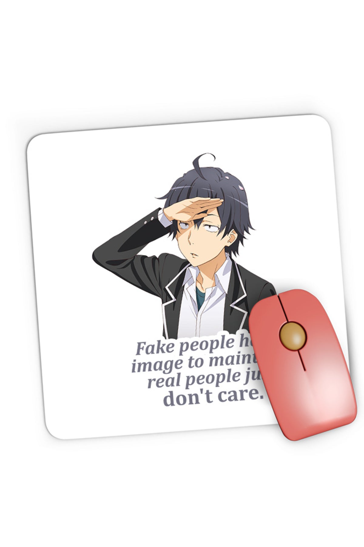 Mousepad Gaming OreGairu Hikigaya Hachiman Fake Otaku, 21x19 cm