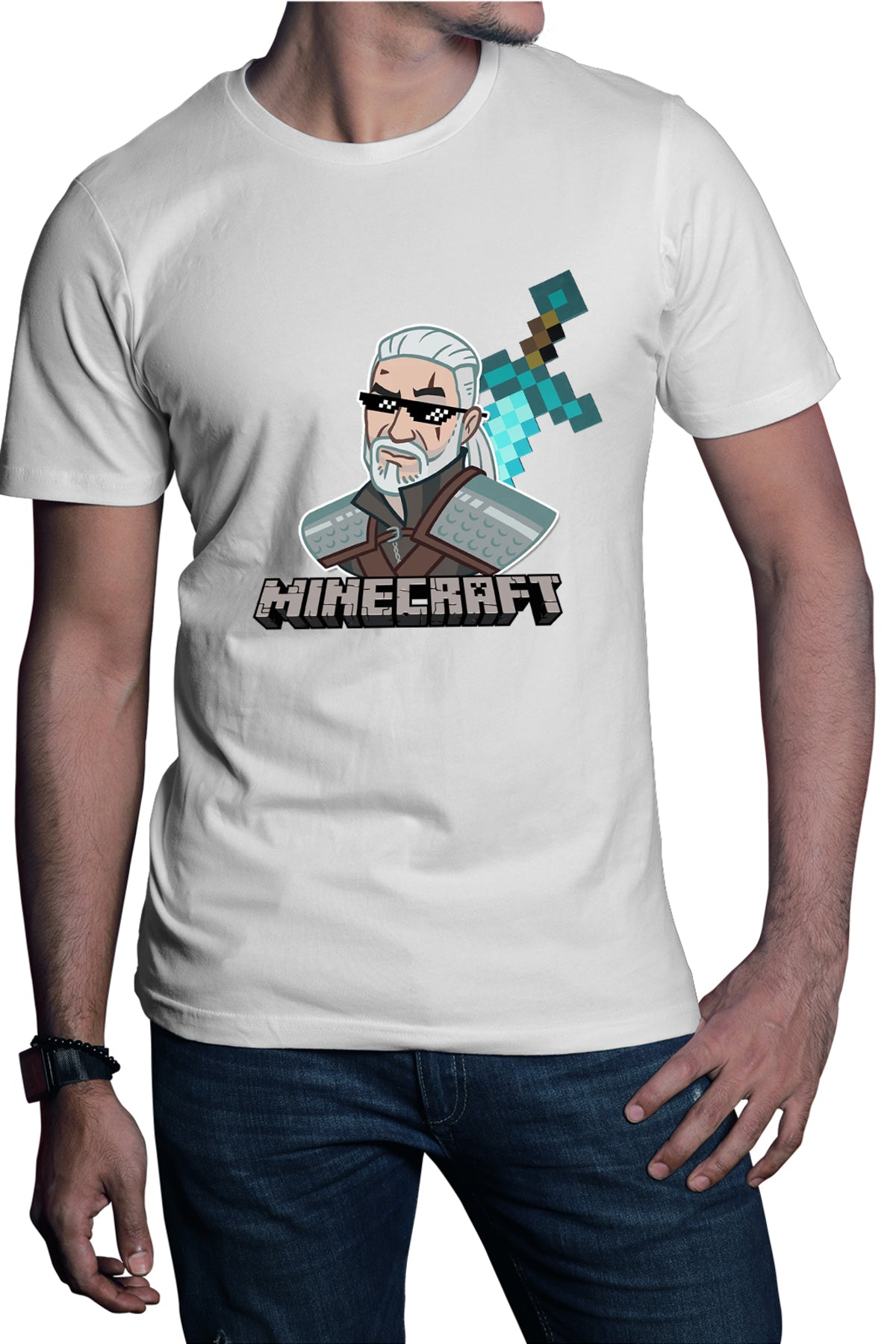 Tricou barbati The Witcher Minecraft Mcskins Optifine Aternos