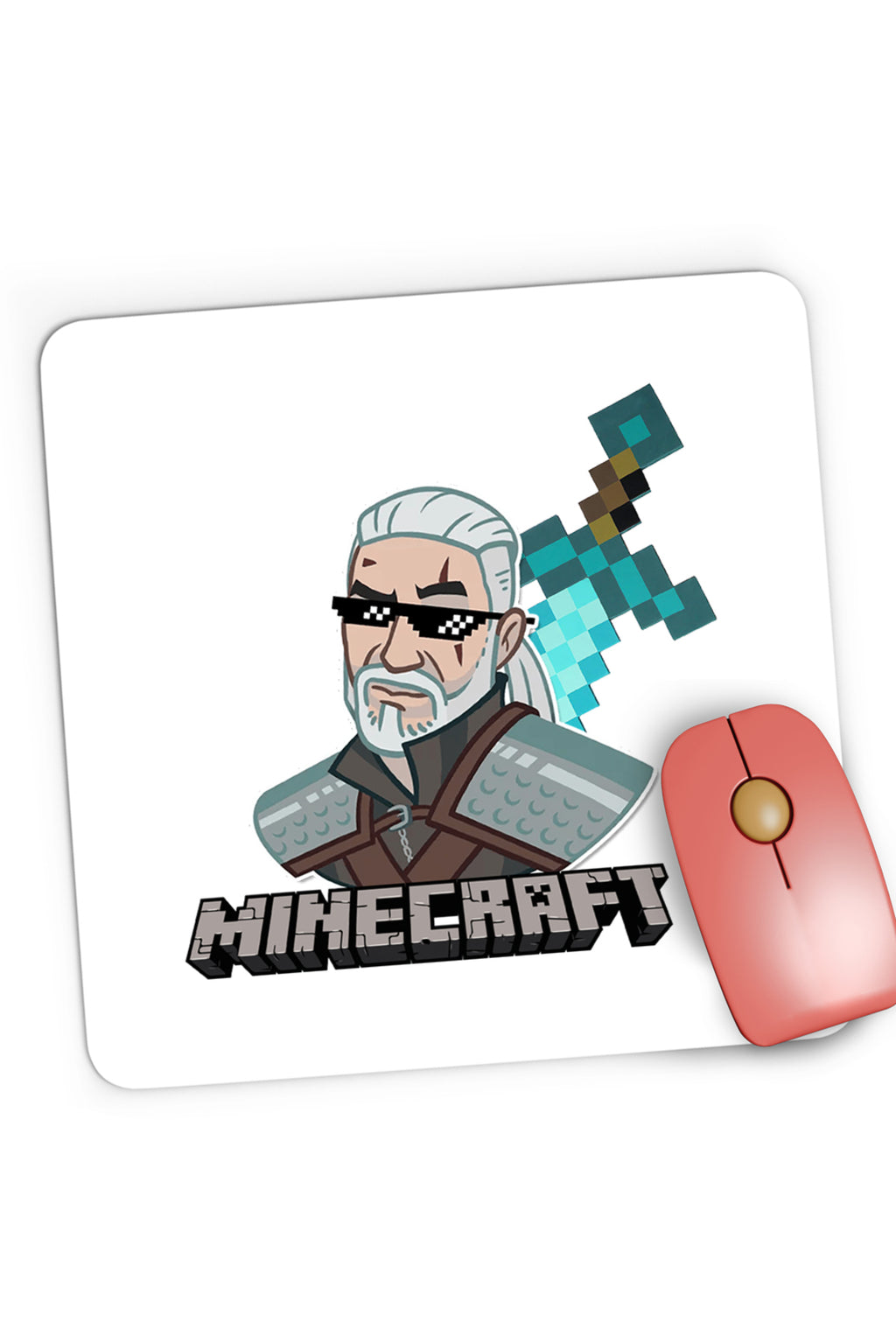 Mousepad Gaming The Witcher Minecraft Mcskins Optifine Aternos, 21x19 cm