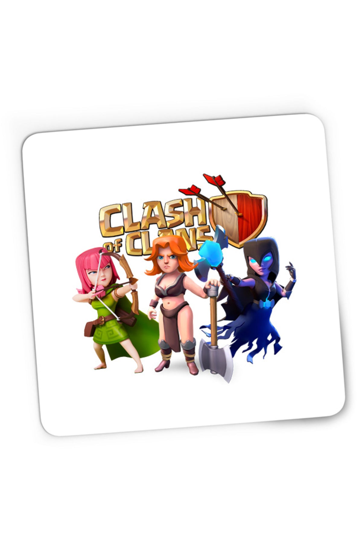 Mousepad Gaming Clash of Clans Archer Mage Fighter Rage Supercell, 21x19 cm