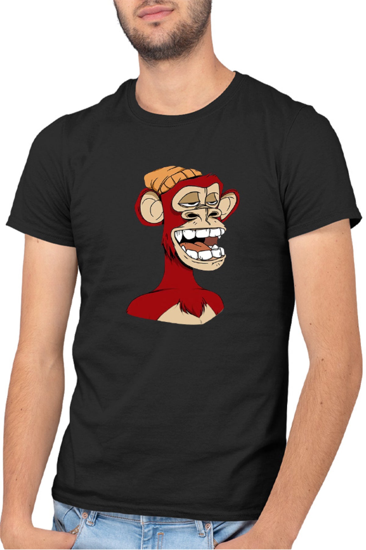 Tricou barbati NFT Monkey Artist Brilliant Idea Concept Block Chain