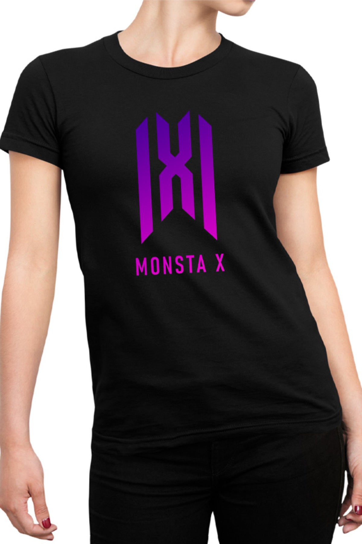 Tricou dama Monsta X Logo Merch K-Pop Album New Come Back