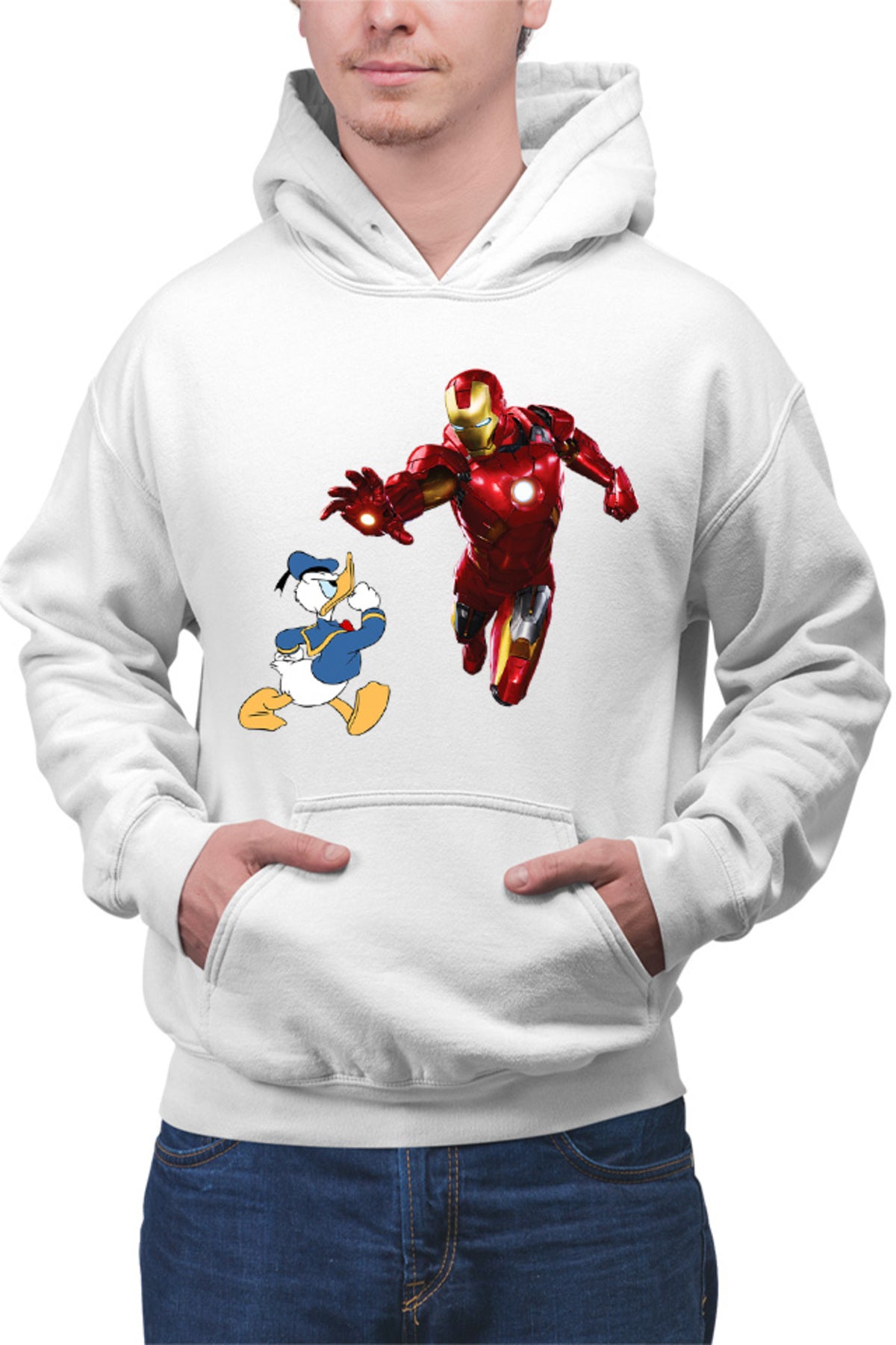 Hanorac barbati Ironman Donald Duck Tony Stark Save World