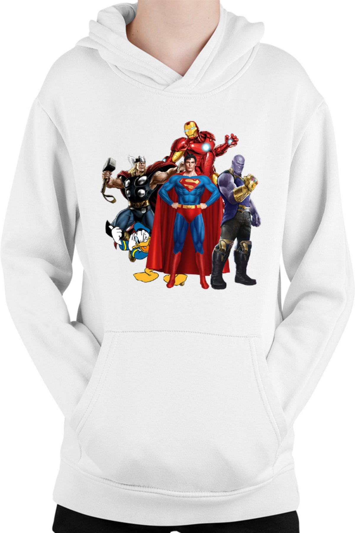 Hanorac copii Thor Donald Duck Superman Ironman Thanos Villian Hero Cool