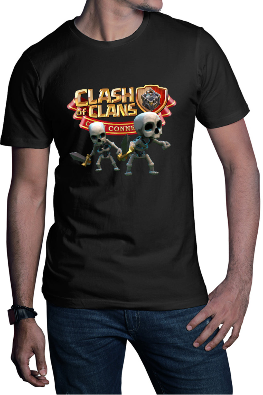 Tricou barbati Clash of Clans Skeletons Team Tank Sword Fighters Logo