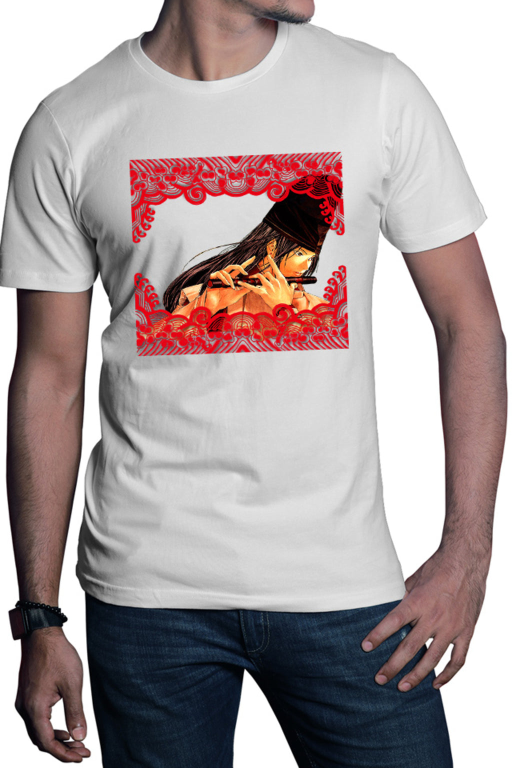 Tricou barbati Hikaru no Go Fujiwara no Sai Traditional Japanese Flute