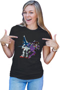 Tricou dama dam Robot Blue Eva Flying
