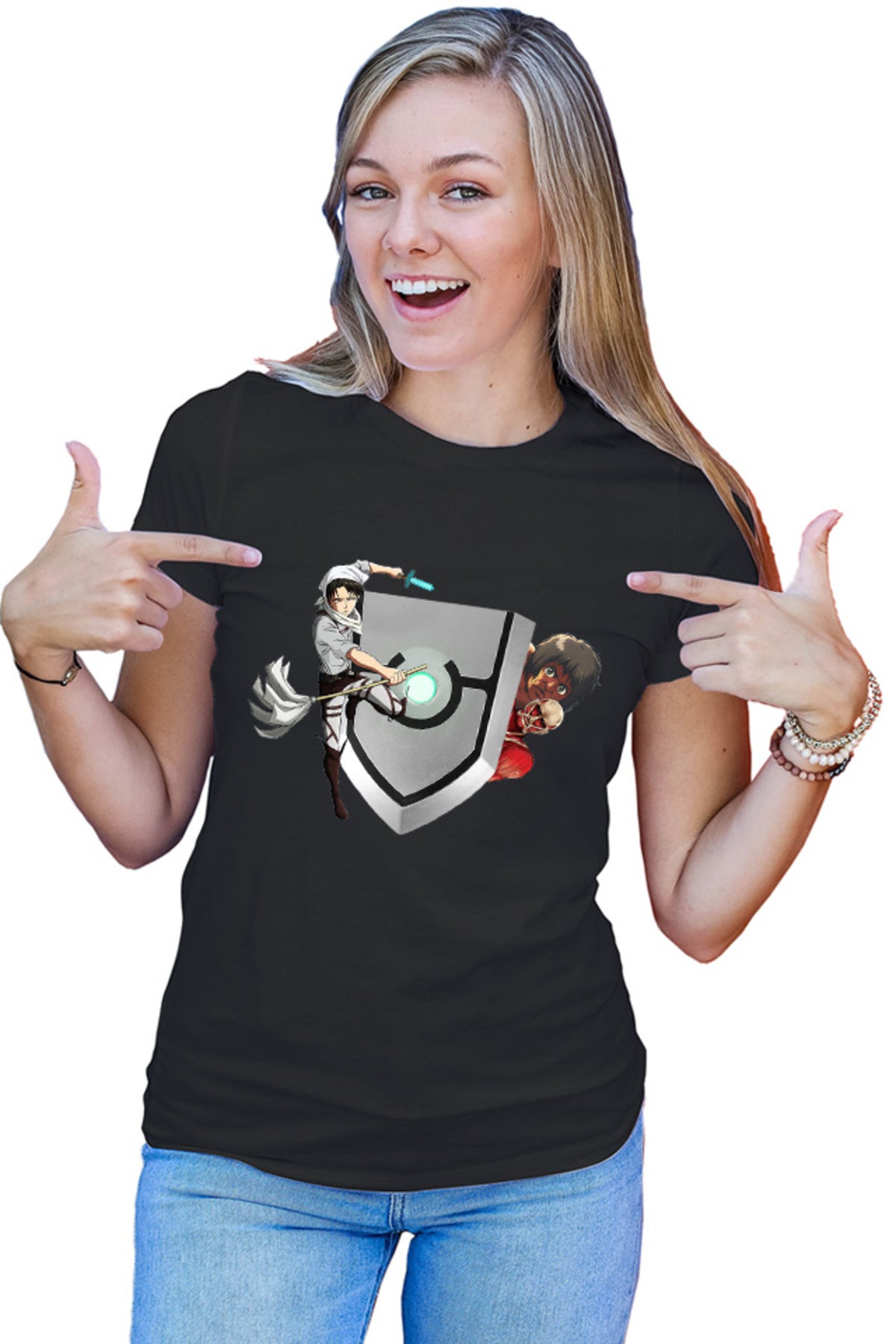 Tricou dama Rising of the Shield Hero Levi Attack on Titan Collosal Clean Naofumi