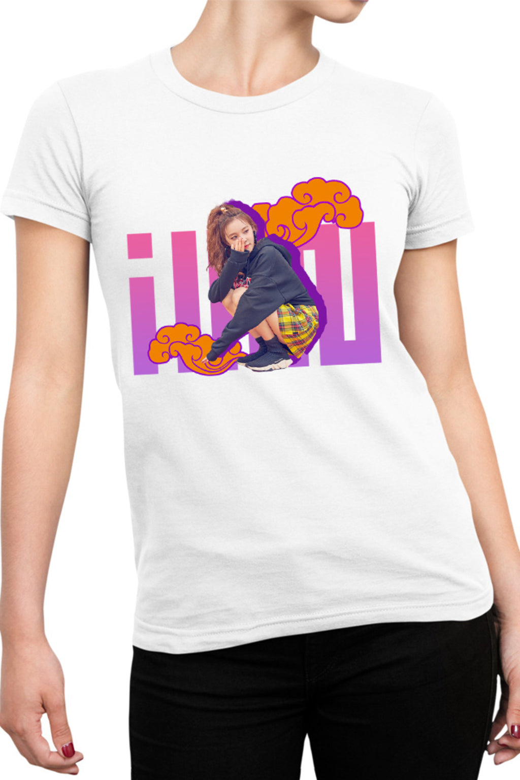 Tricou dama I-DLE Clouds Chinese Korean Minimalist Cute