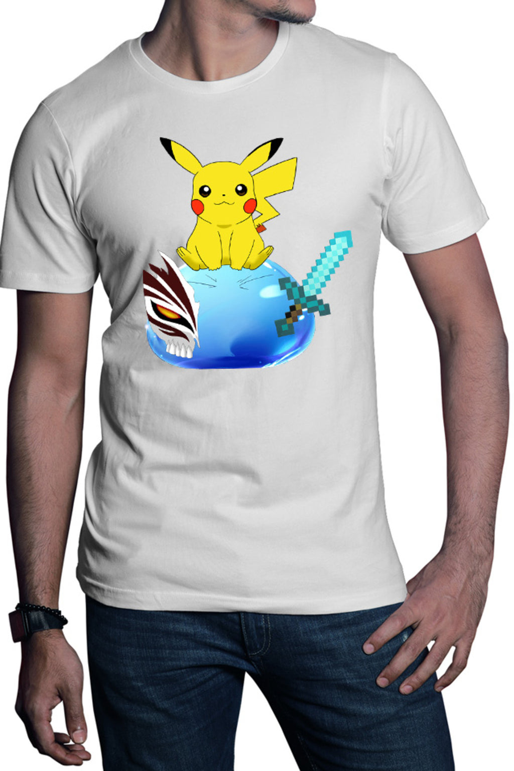 Tricou barbati TenSura Slime Isekai Pikachu Ichigo Ghoul Minecraft