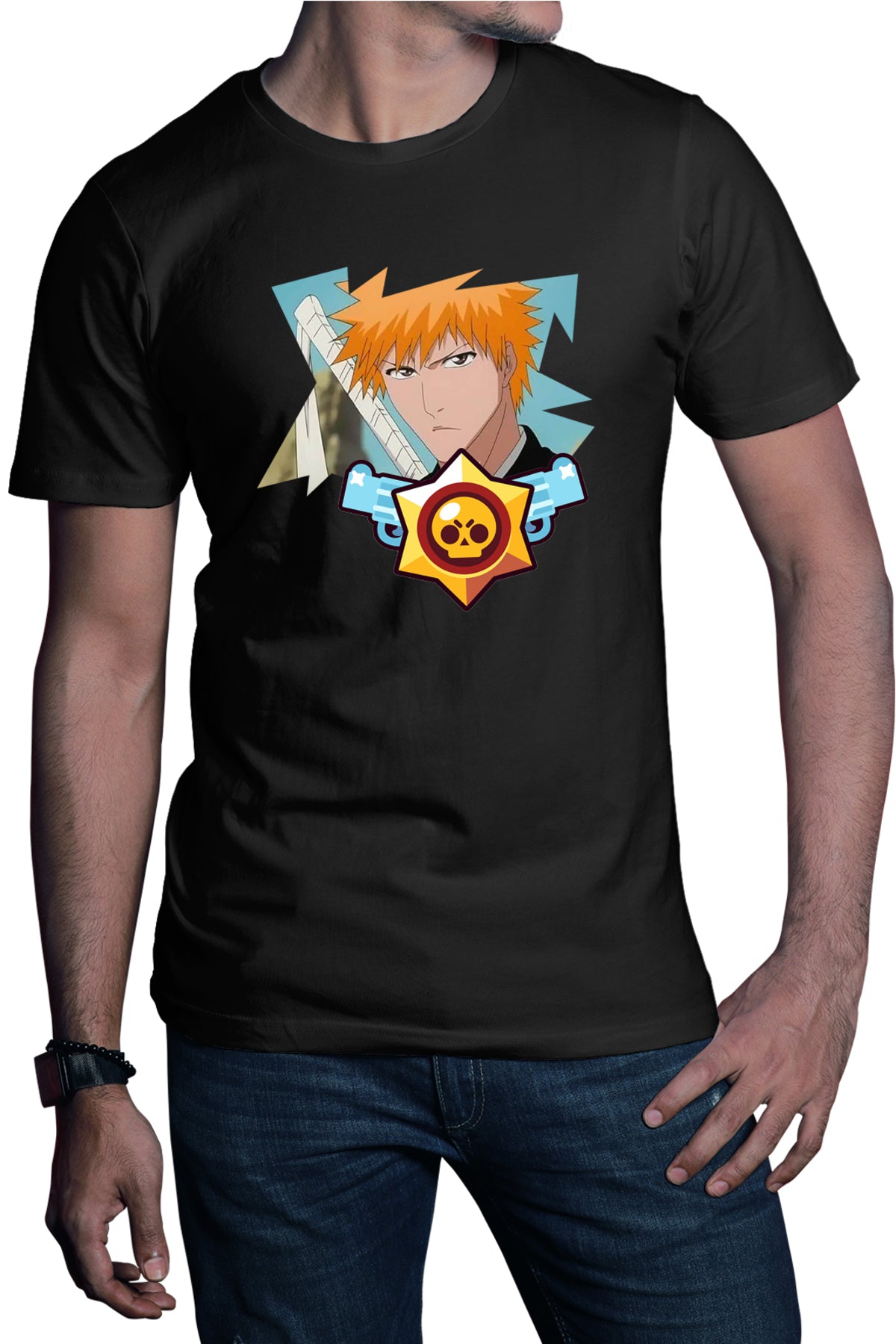 Tricou barbati Bleach Ichigo Brawl Stars Leon Samurai