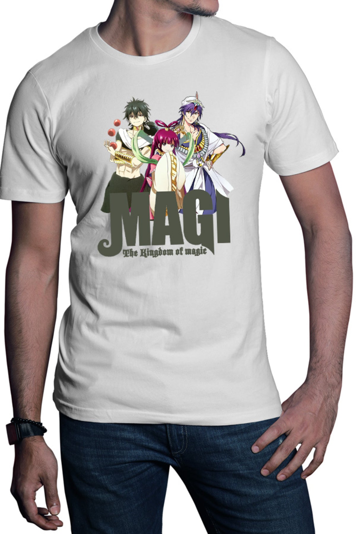 Tricou barbati Magi The Labyrinth of Magic Kougyoku Queen Judar Sinbad Trio