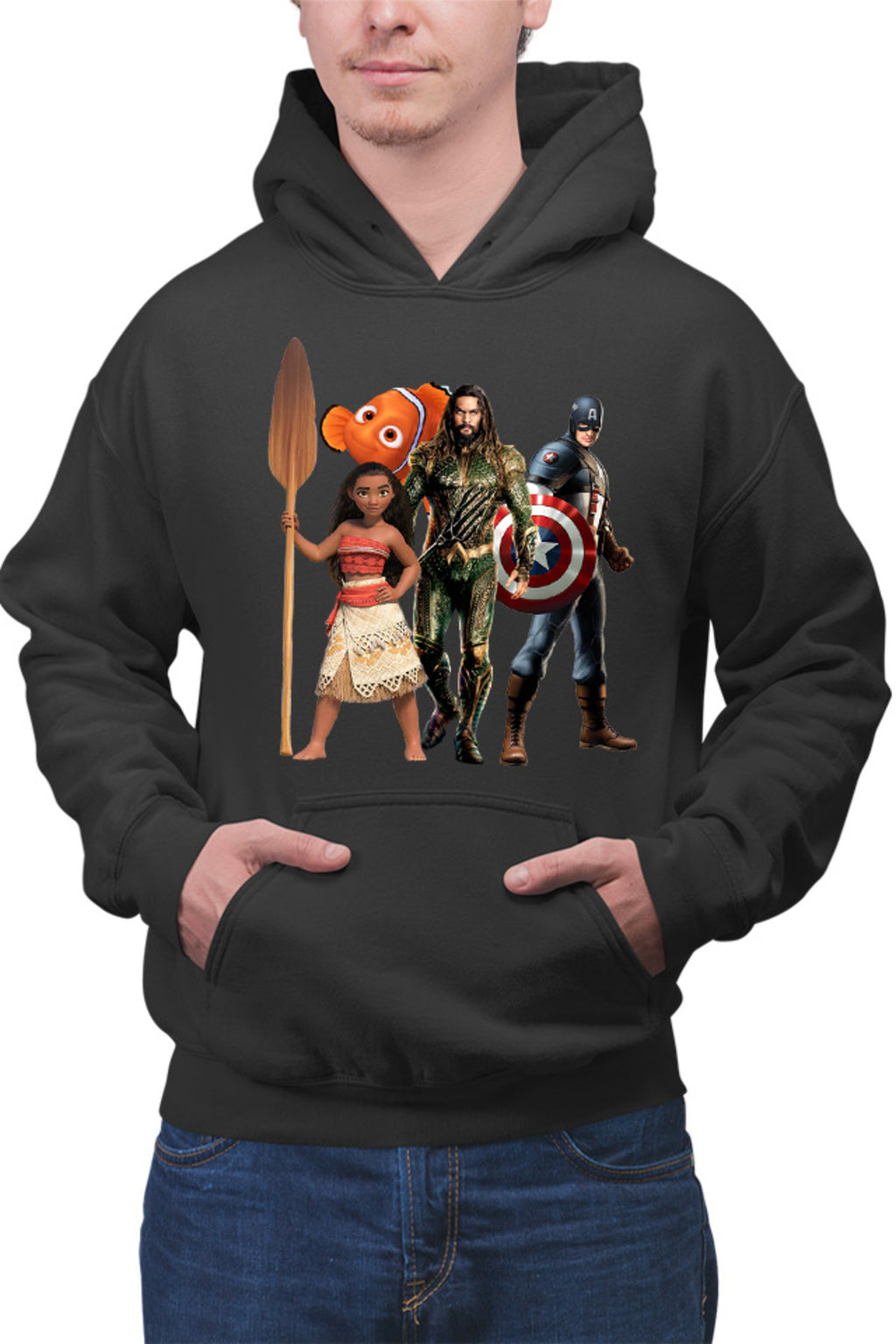 Hanorac barbati Aquaman Moana Destiny Captain America Nemo Fish Cut
