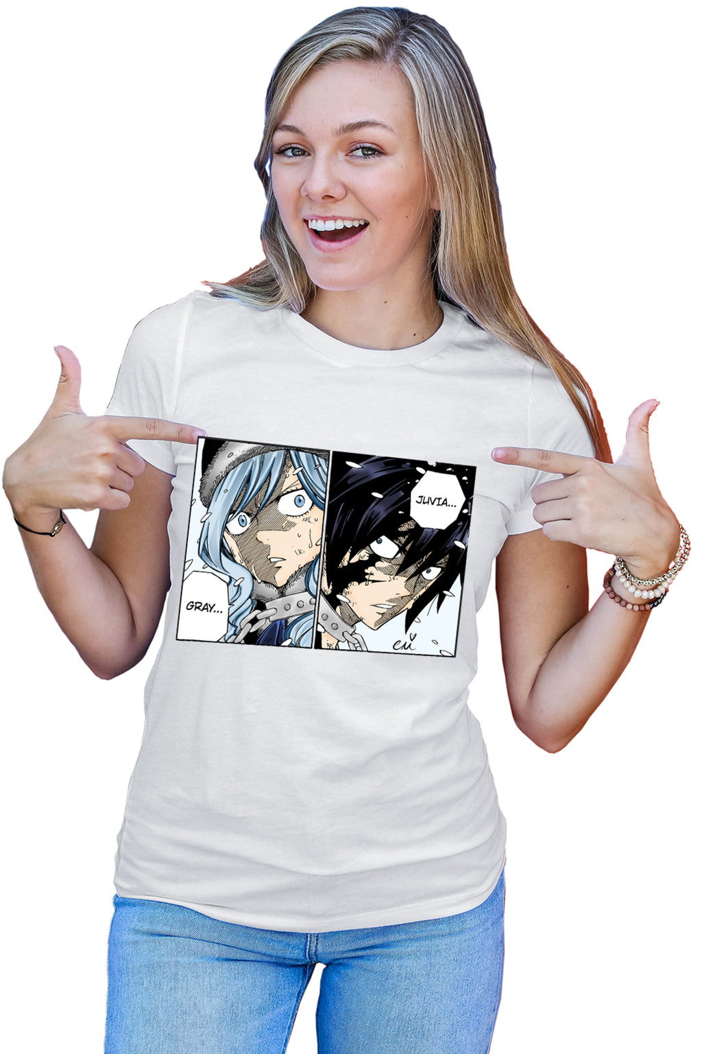 Tricou dama Fairy Tail Otaku Manga Gray