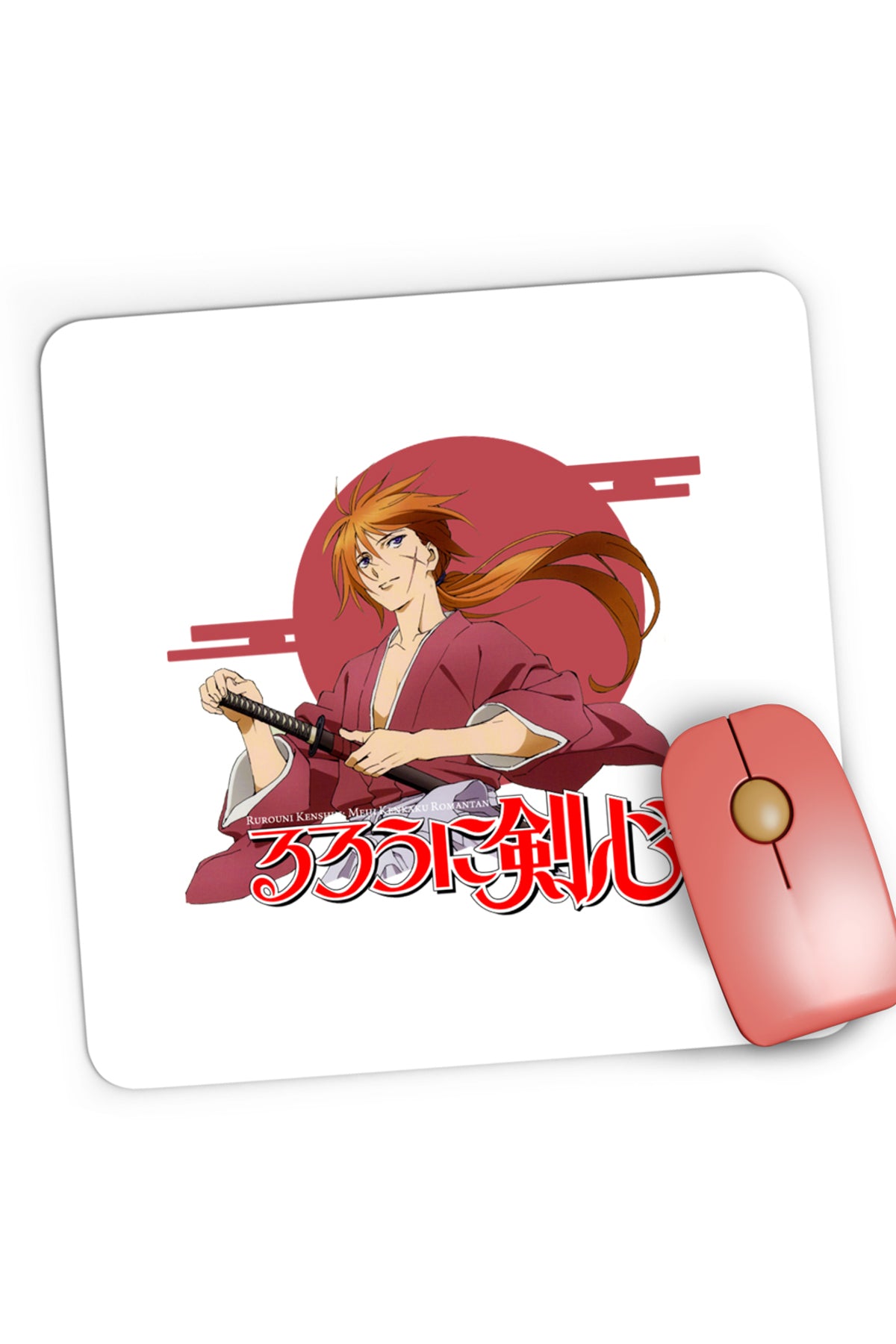Mousepad Gaming Rurouni Kenshin Japan Sun Samurai Kenji, 21x19 cm