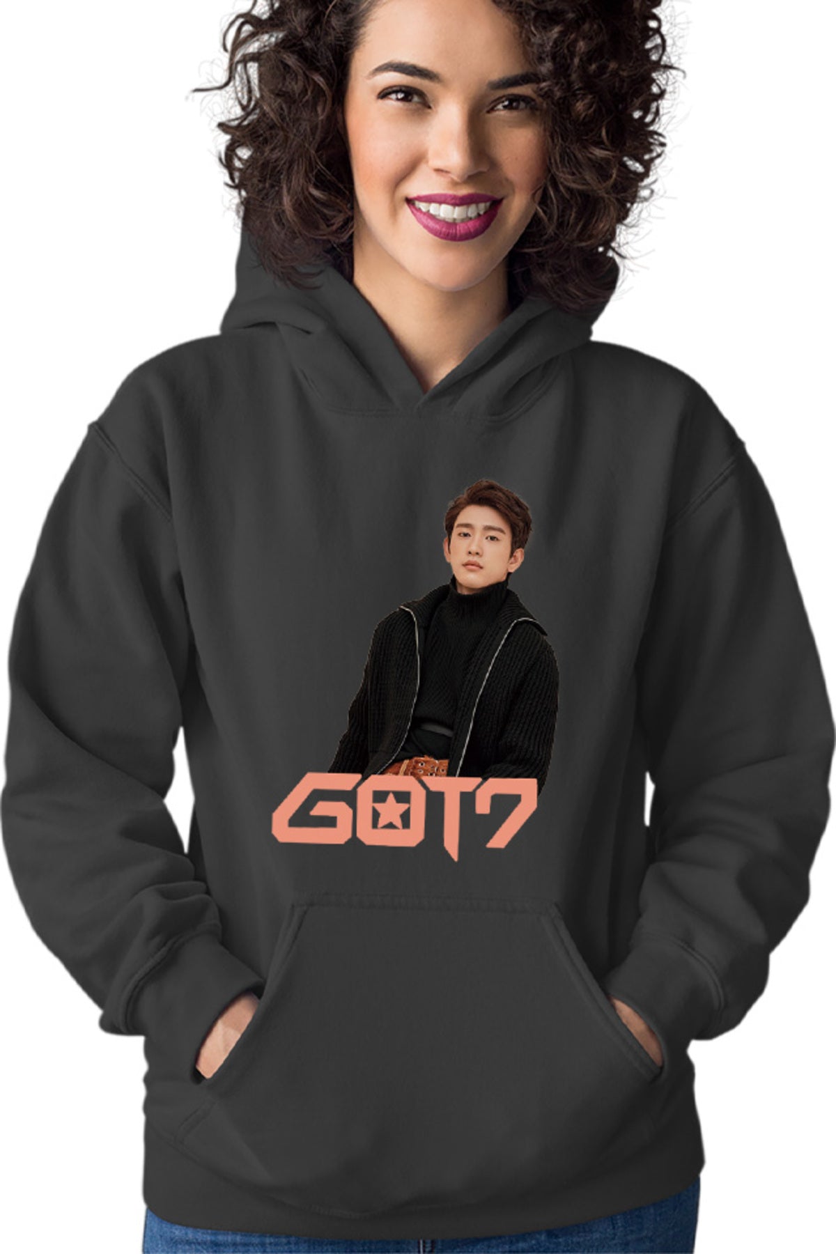 Hanorac dama Got7 Jinyoung Sexy Idol Korean American Winter Concept