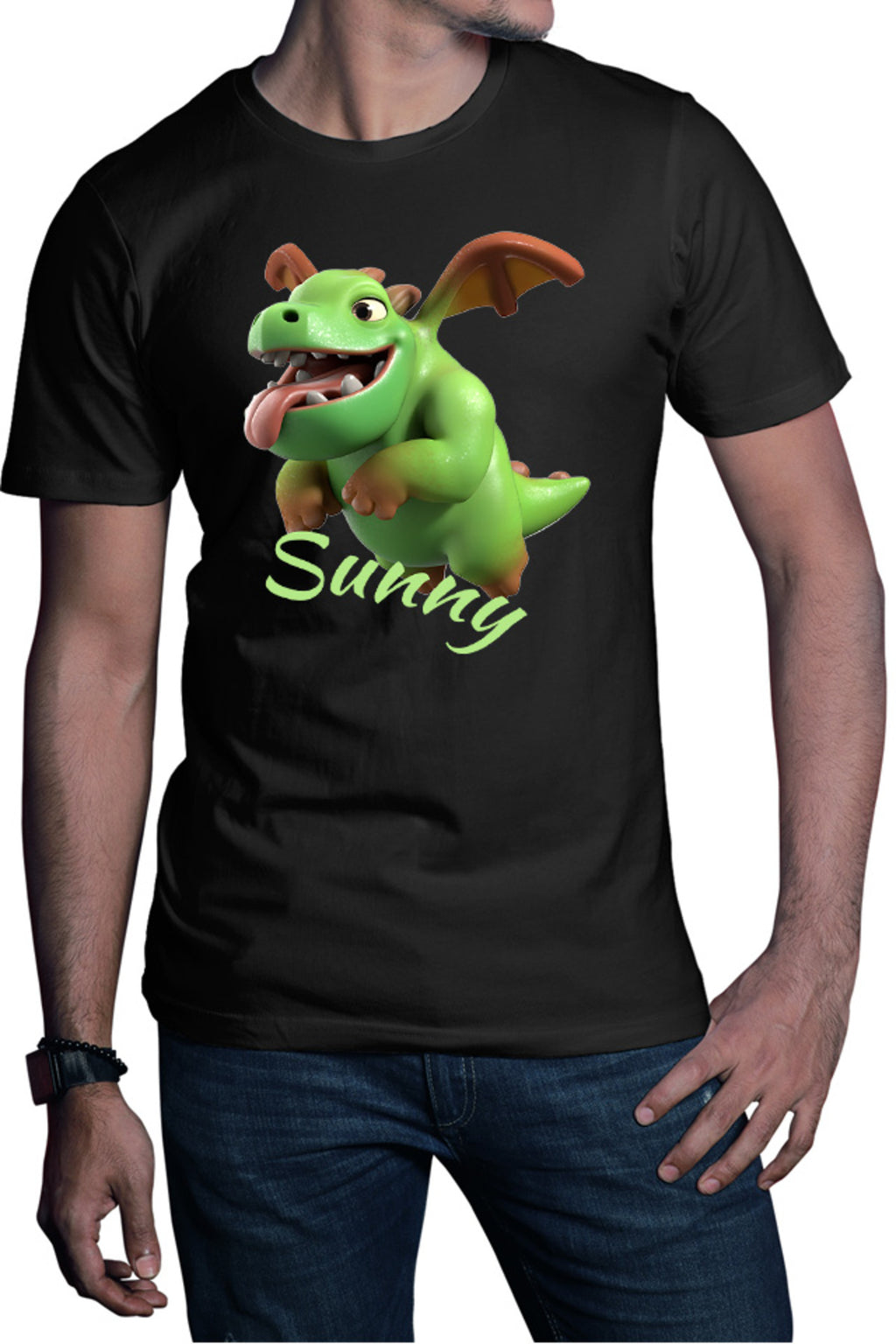 Tricou barbati Clash of Clans Mini Dinosaur Happy Flying Positive Energy