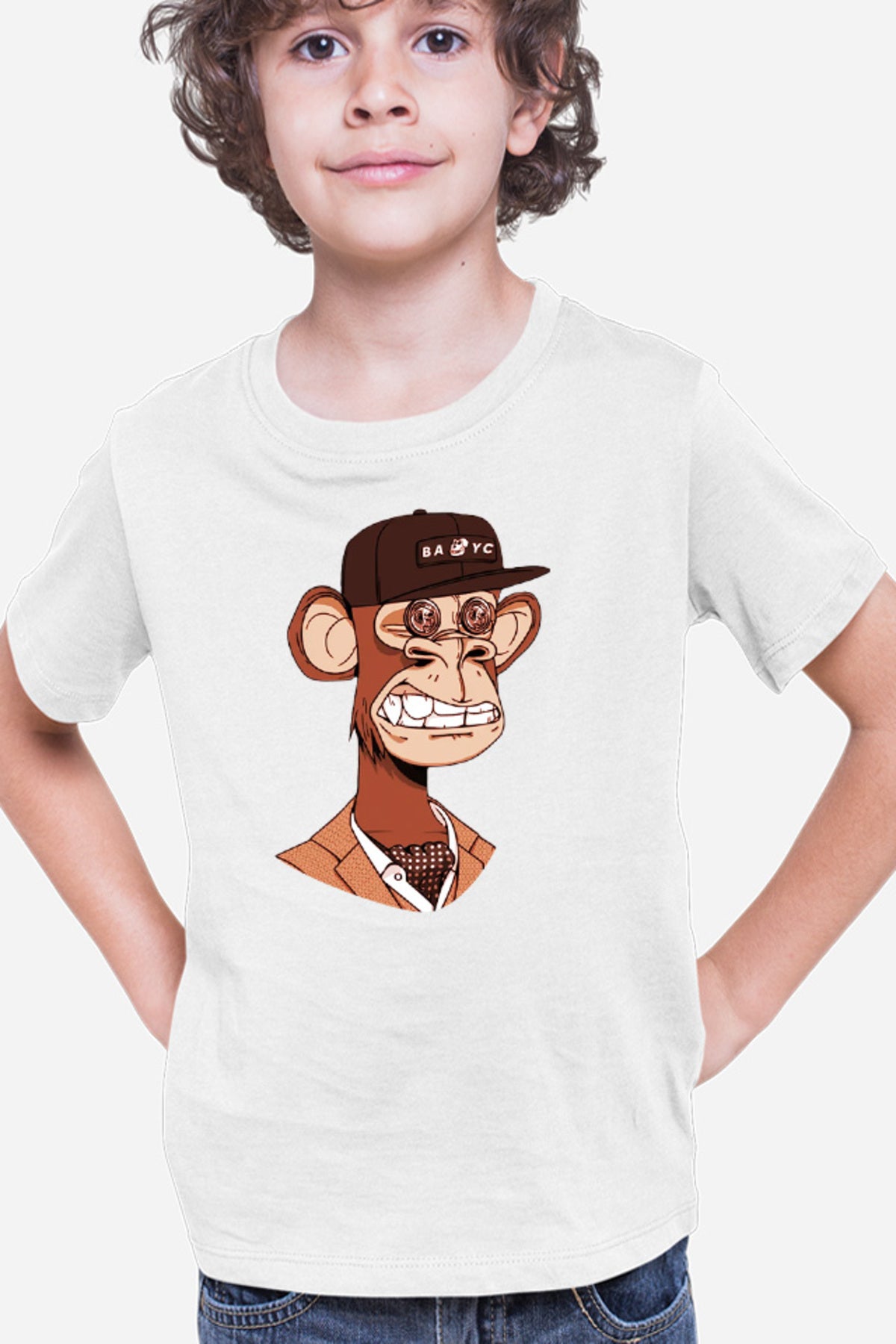 Tricou copii NFT Monkey Modern Financial Global Economy