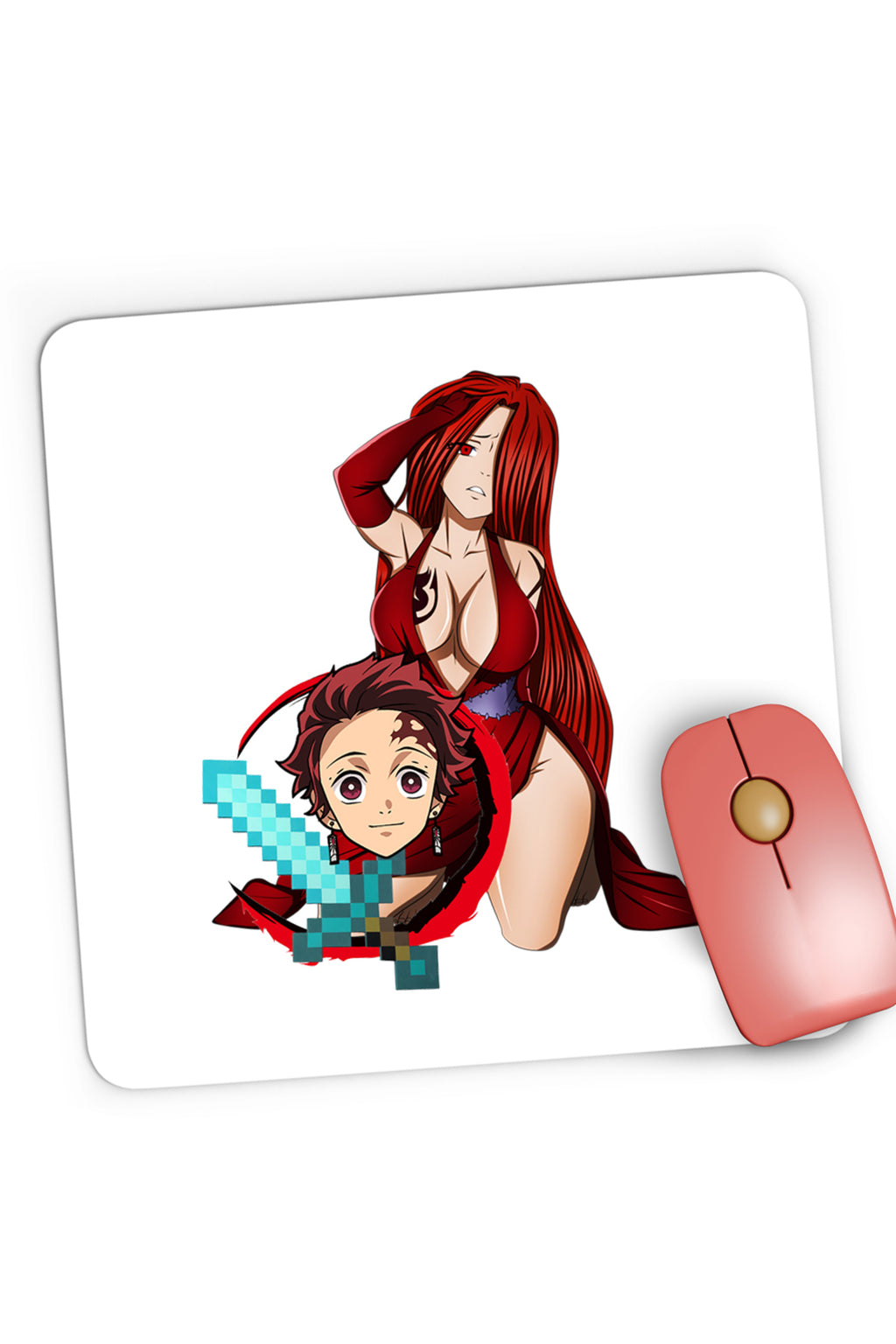 Mousepad Gaming Fairy Tail Demon Slayer Erza Tanjirou Minecraft, 21x19 cm