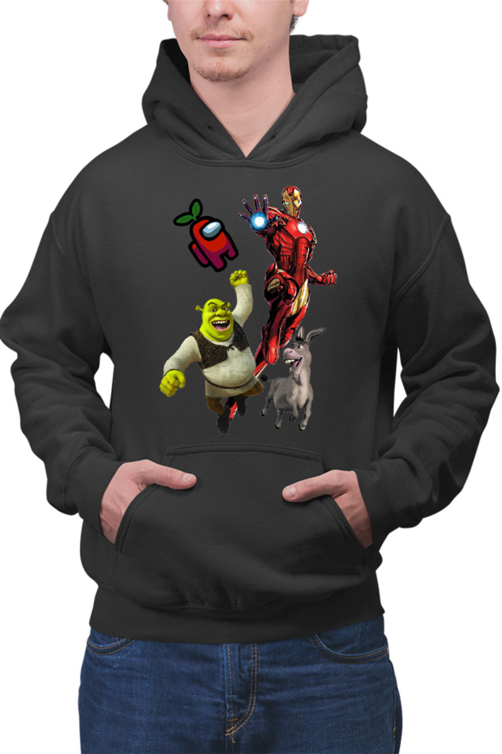 Hanorac barbati Ironman Shrek Among Us Flying Space