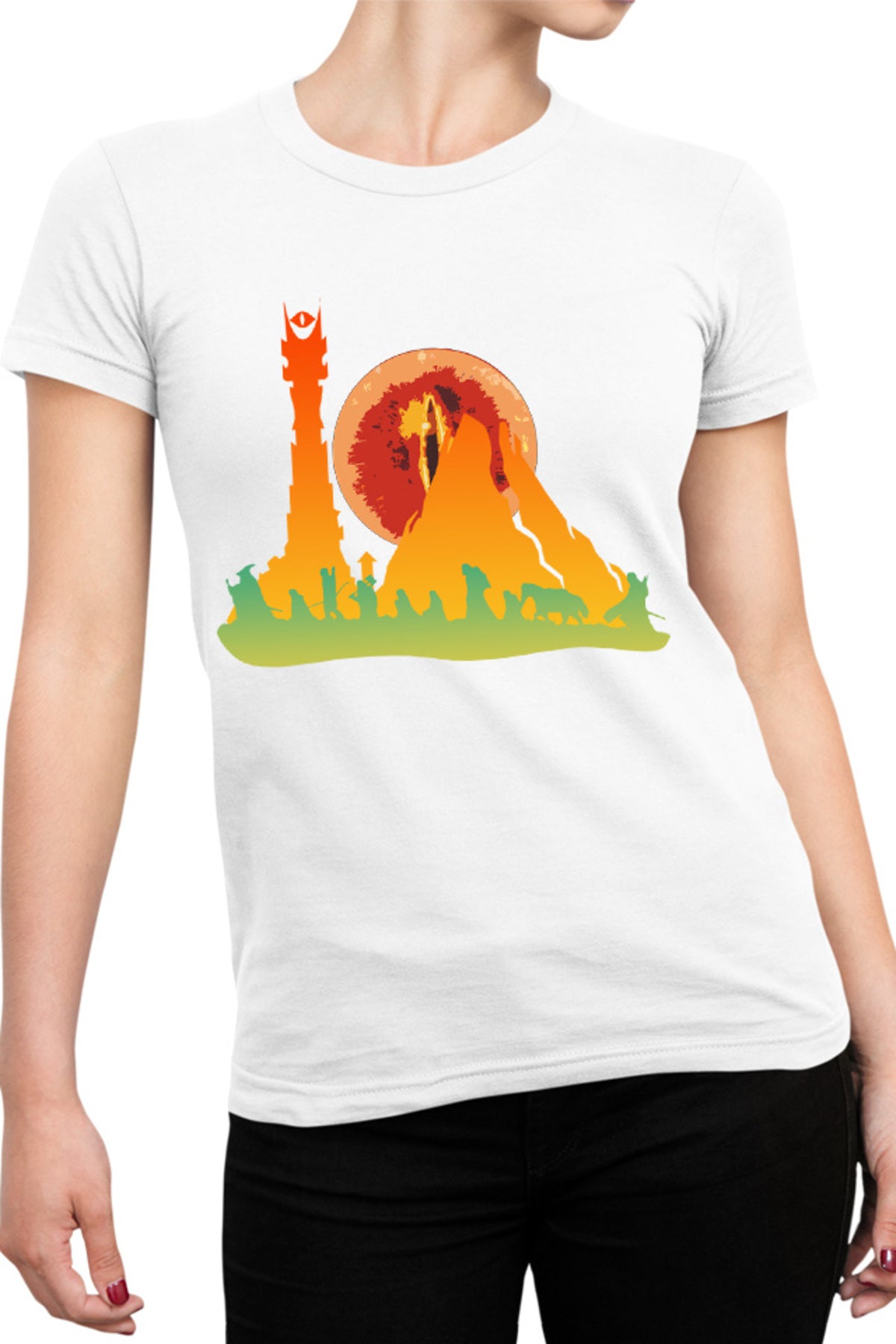 Tricou dama Lord of the Rings Mountain Trip Save World Protect