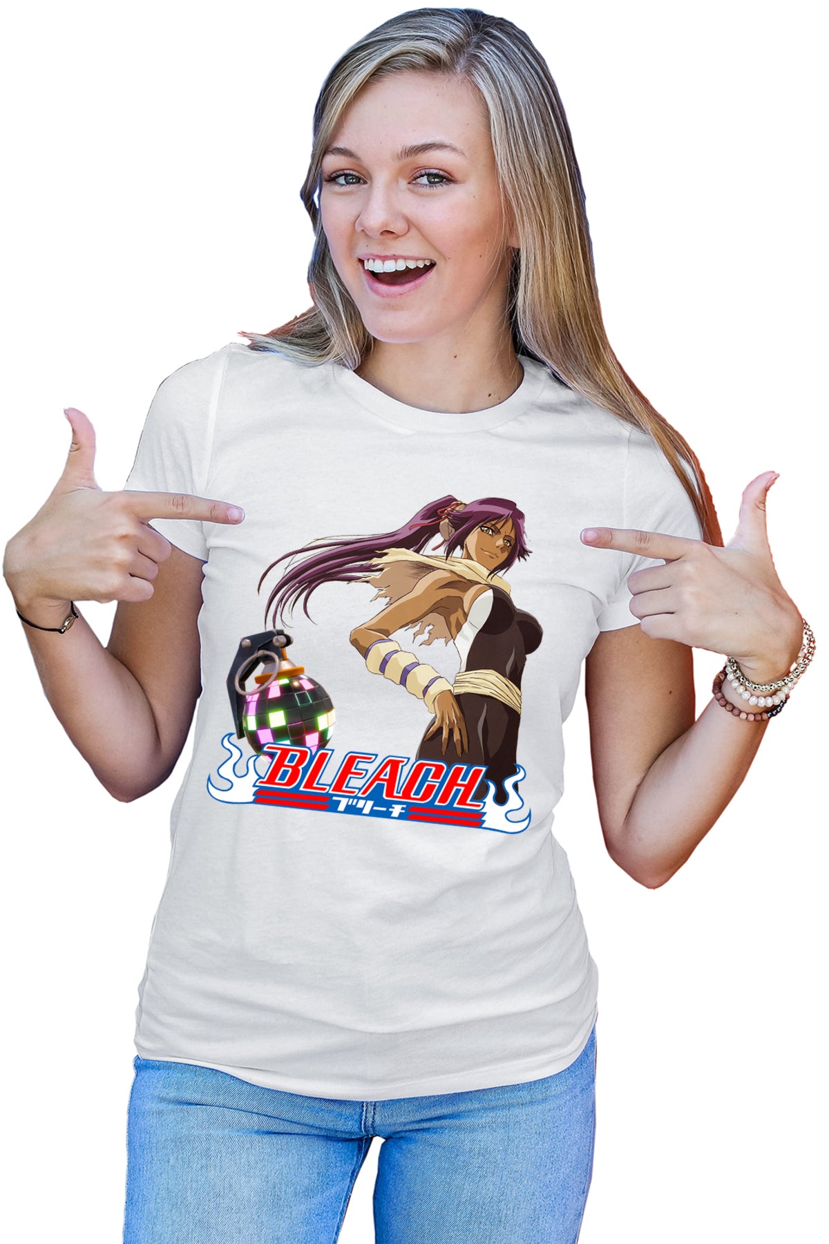 Tricou dama Bleach Yoruichi Shihouin Fortnite Magenta Bomb