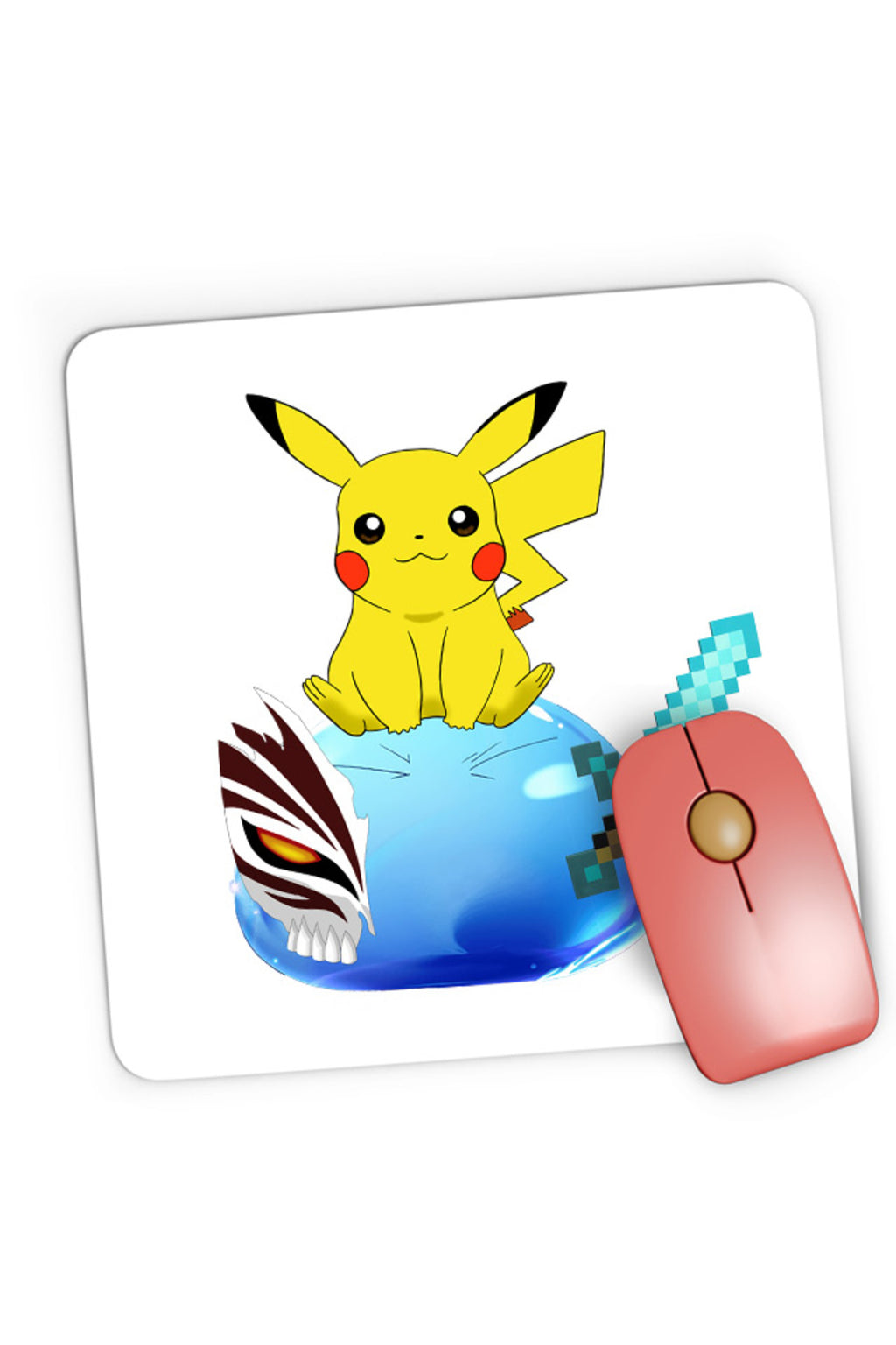 Mousepad Gaming TenSura Slime Isekai Pikachu Ichigo Ghoul Minecraft , 21x19 cm