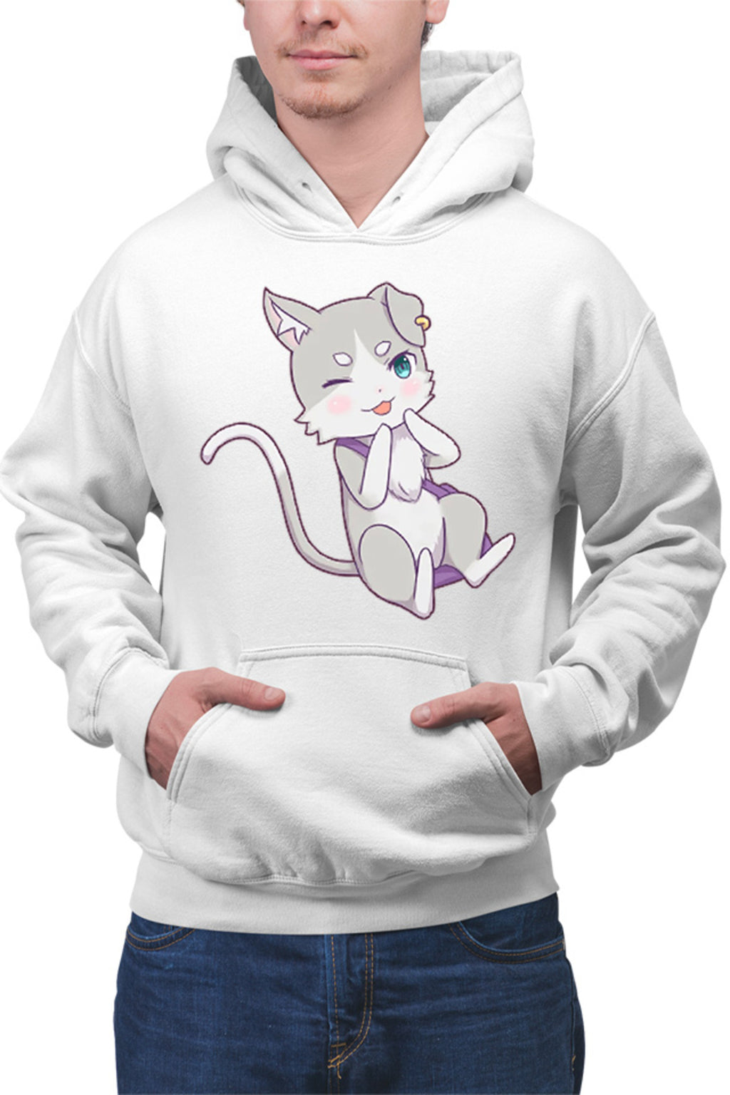 Hanorac barbati Re Zero Emilia's Cat Kawaii Magic Action Paranormal