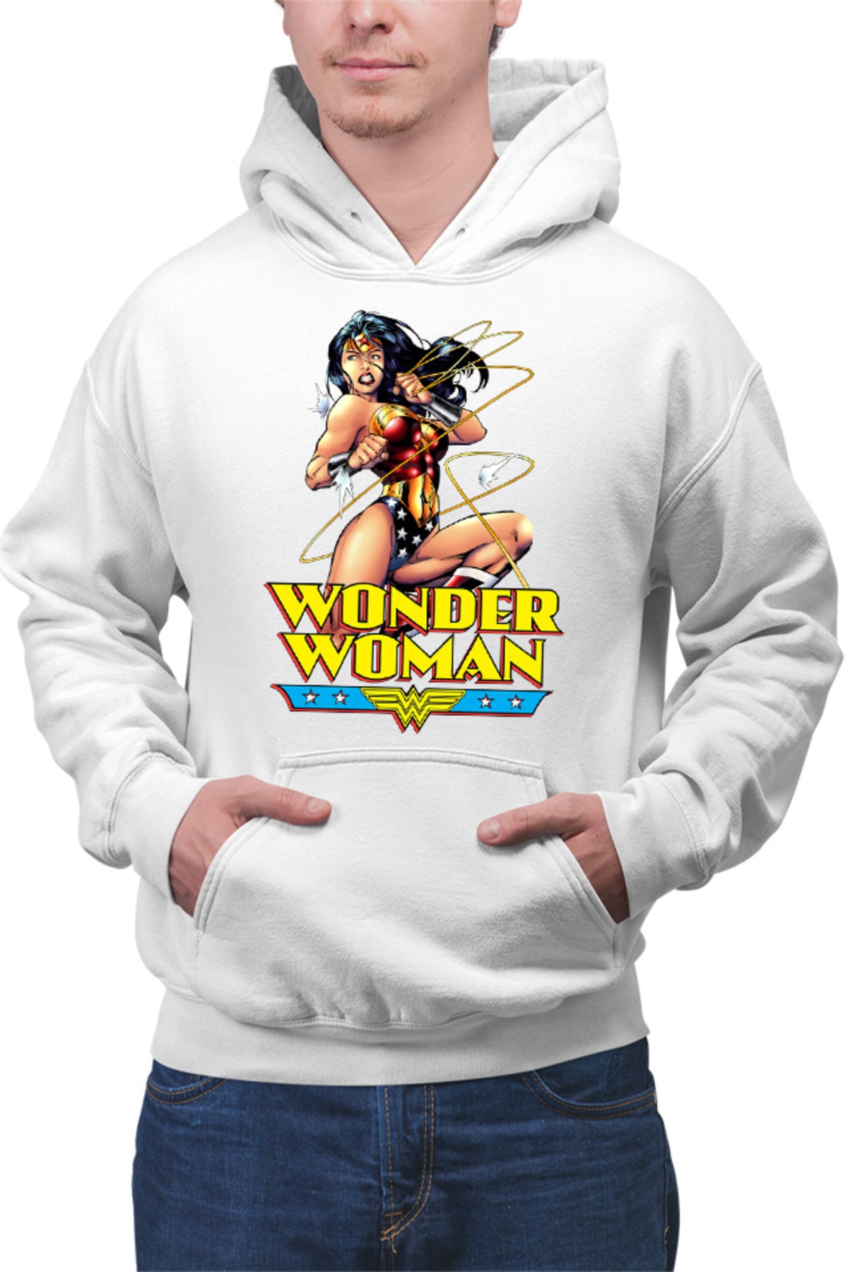 Hanorac barbati Wonder Woman String Energy Retro Illustration American