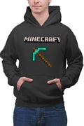 Hanorac barbati Minecraft Logo Stone Pickaxe Open World Pixels