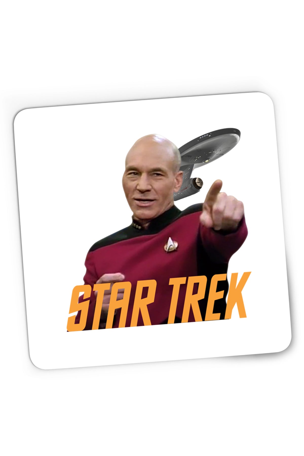 Mousepad Gaming Star Trek Jean-Luc Picard Voyager Starship, 21x19 cm